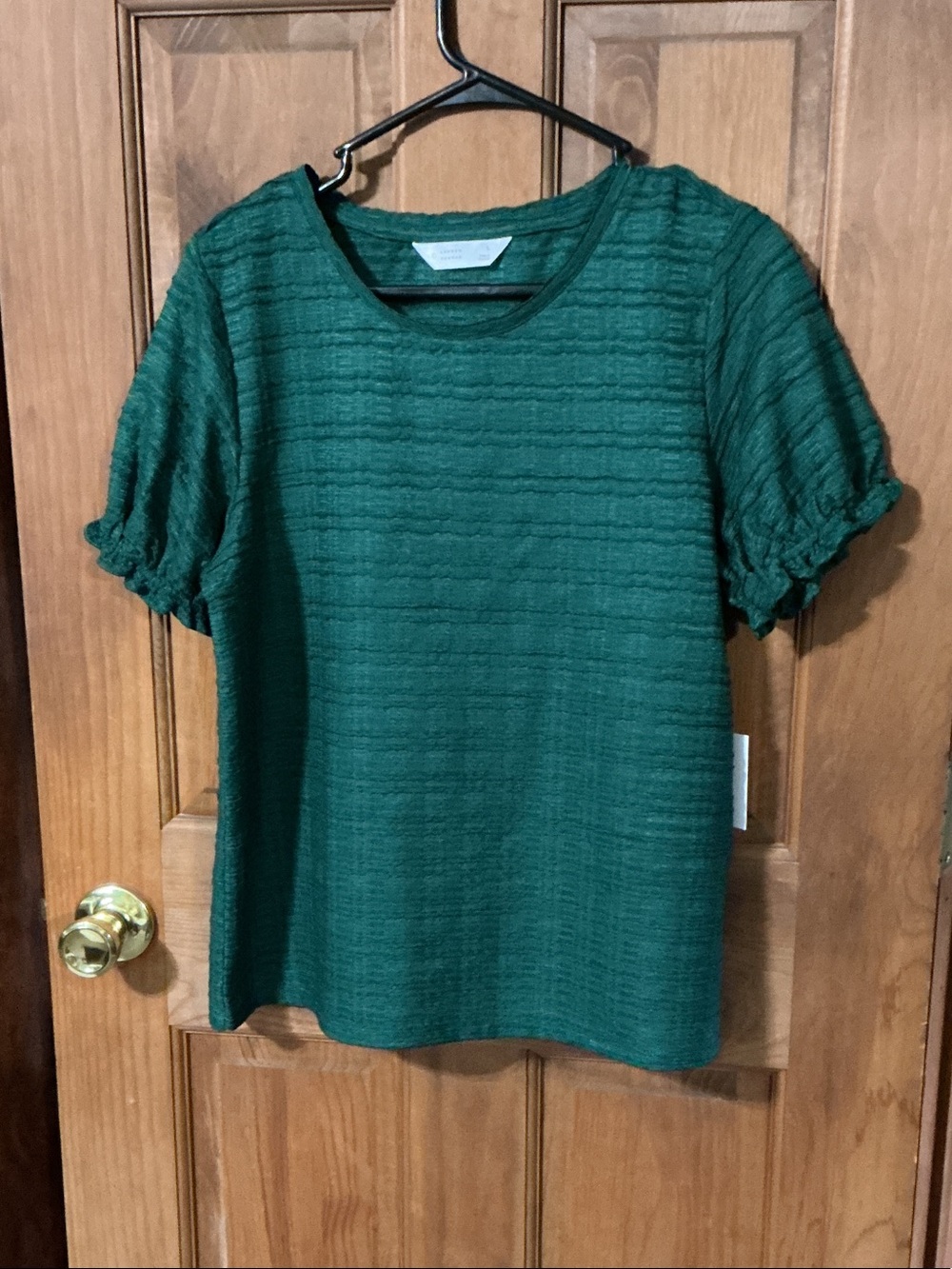 LC Lauren Conrad Emerald Green Textured Short Sleeve Tee